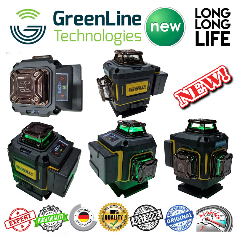 تراز لیزری دیوالت مدل هوشمند 4 بعدی کد  360 - 4D-16 Green Line