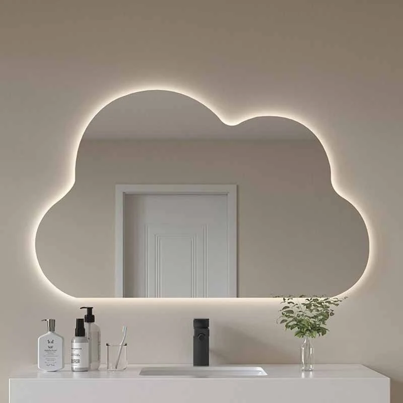 آینه الف مدل بک لایت طرح ابر کد BA-110-100