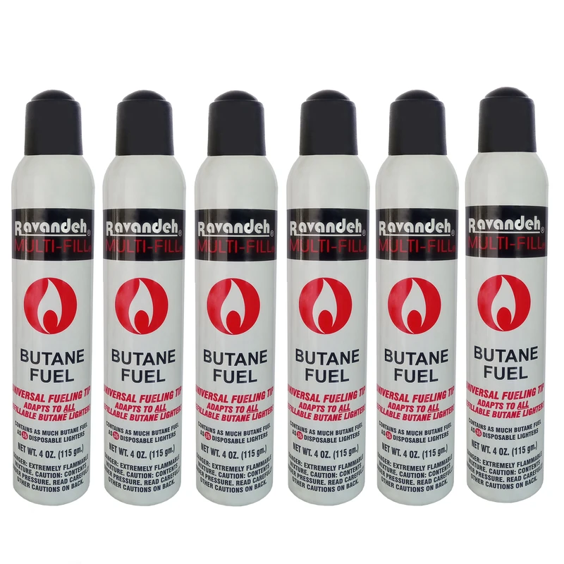 گاز فندک رونده مدل 01 MULTI- FILL بسته بندی 6 عددی حجم 150 میلی لیتر