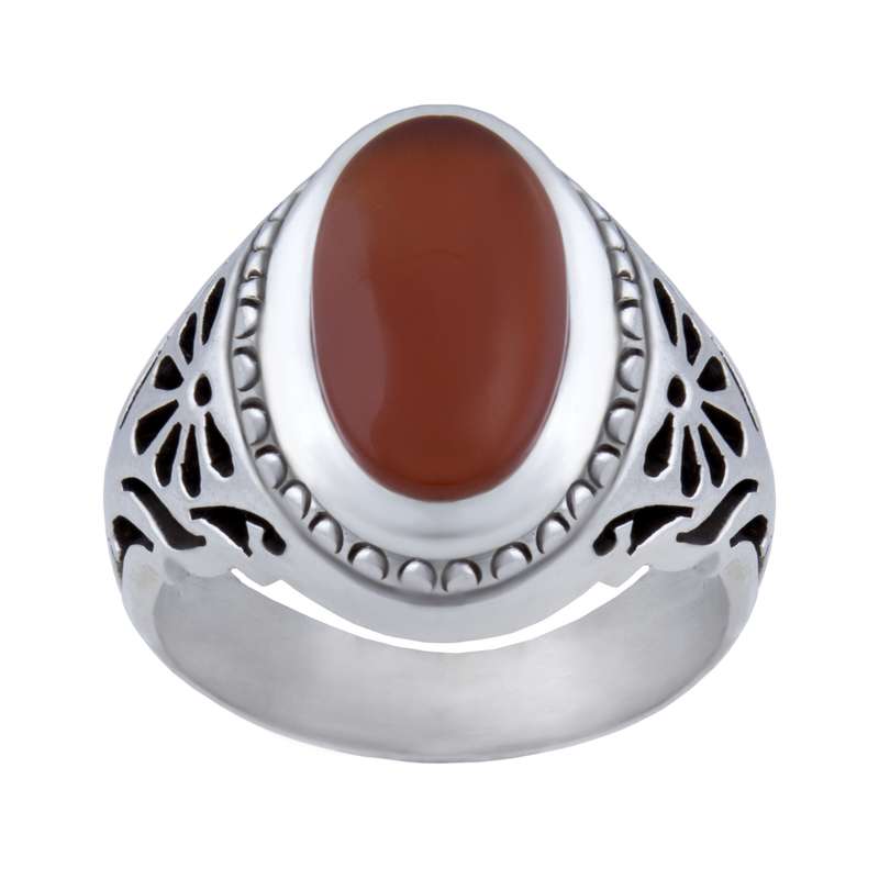 انگشتر نقره مردانه بازرگانی میلادی مدل سنگ عقیق یمانی اصل کد AM_055