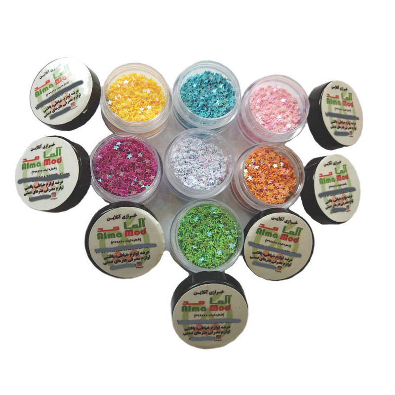 نگین ناخن آلمامد طرح ستاره کد STAR مجموعه 7 عددی