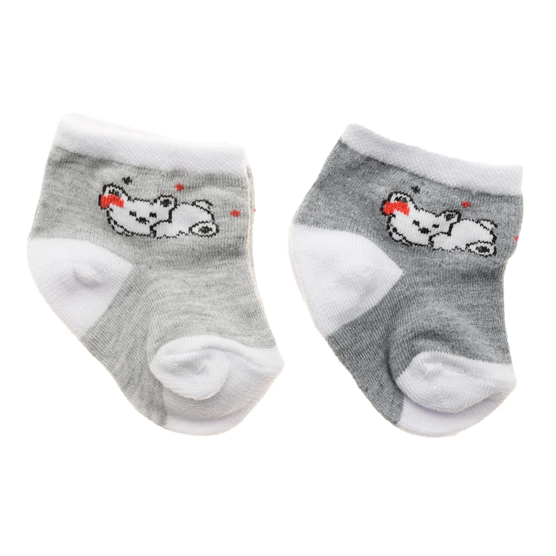 جوراب ساق کوتاه نوزادی دلنار گالری مدل خرس تدی بسته 2 جفتی