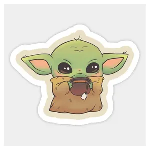 استیکر موبایل و لپ تاپ طرح YODA کد 009 
