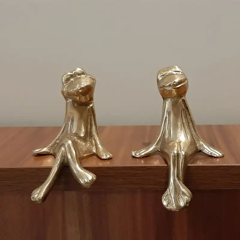 دکوری برنجی مدل قورباغه نشسته مجموعه 2 عددی