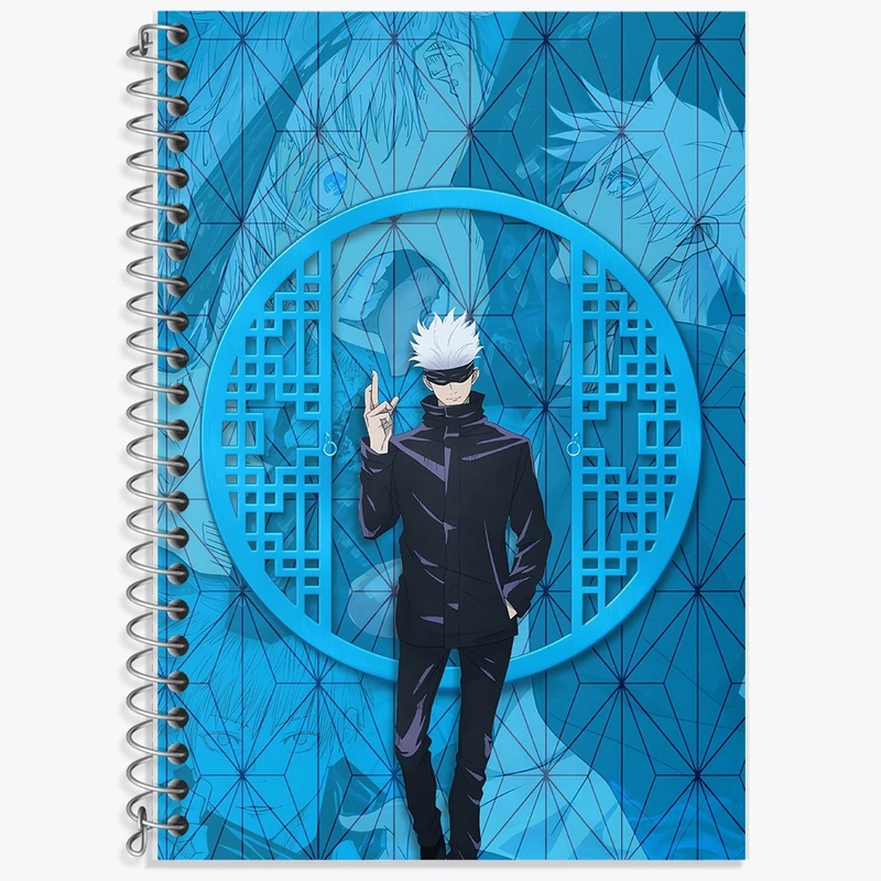 دفتر زبان 50 برگ خندالو مدل سه خط طرح انیمه جوجوتسو کایزن کد F795