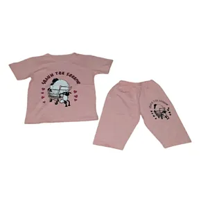 ست تی شرت و شلوارک دخترانه مدل بره ناقلا