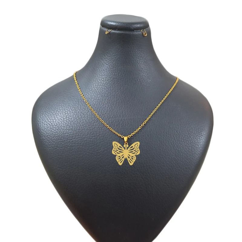 گردنبند زنانه هایکا مدل پروانه کد g.ha349