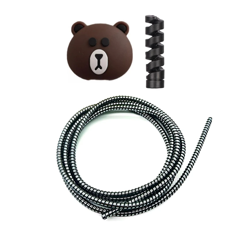 محافظ کابل شارژ و هندزفری مدل Bear9 بسته سه عددی 