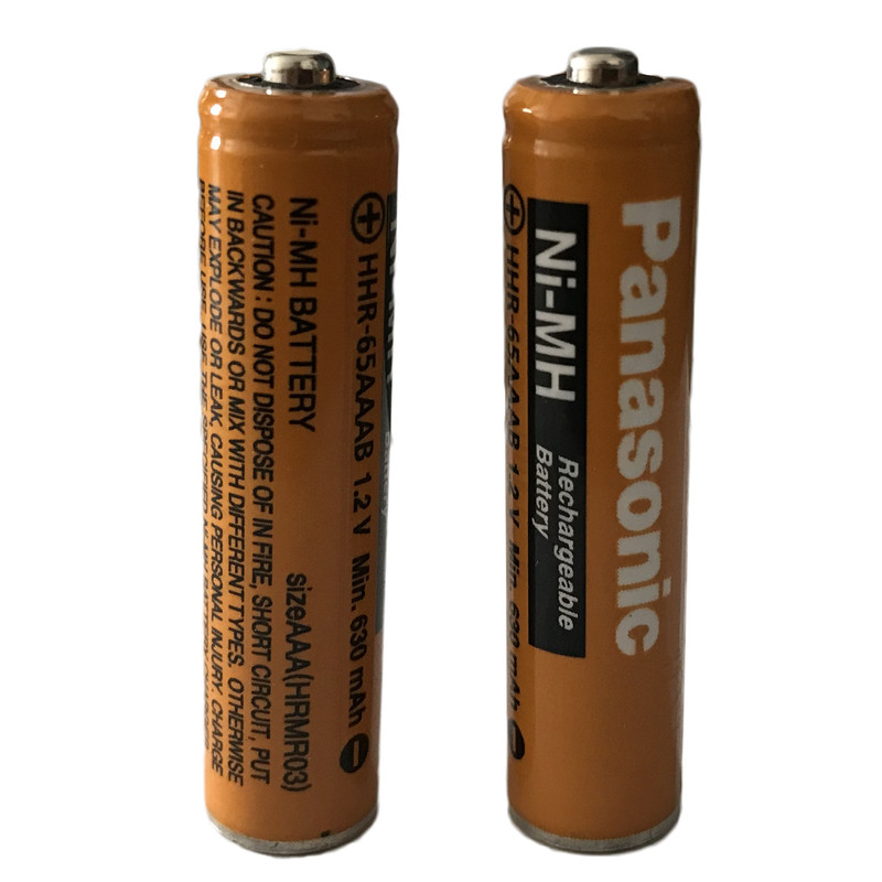 تصویر باتری نیم قلمی قابل شارژ تلفن بی سیم پاناسونیک مدل (Ni-MH/HHR-65AAAB(HRMR03 بسته دو عددی