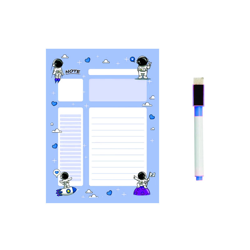 تخته وایت برد مدل برنامه ریری فضانورد به همراه ماژیک