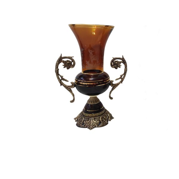 گلدان کریستال دکوری مدل عسلی کد G1322-1 گلدان کریستال دکوری مدل عسلی کد G1322-1