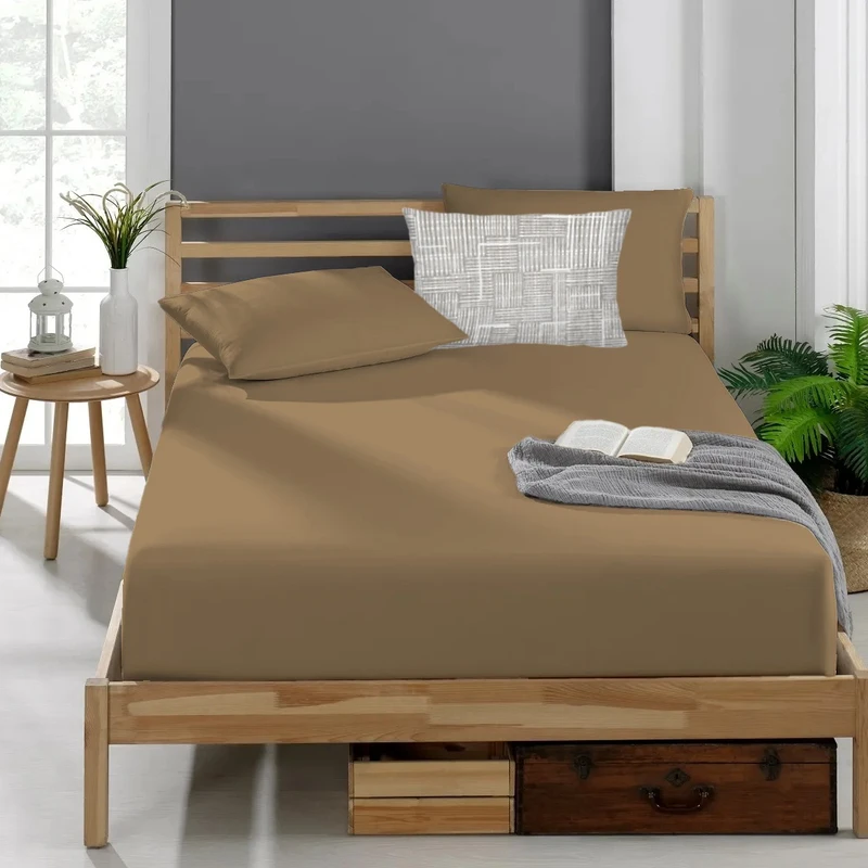 سرویس ملحفه یک نفره 3 تکه نوپه هوم مدل  A25 N79 مینیمال همراه با روبالشی طرح دار