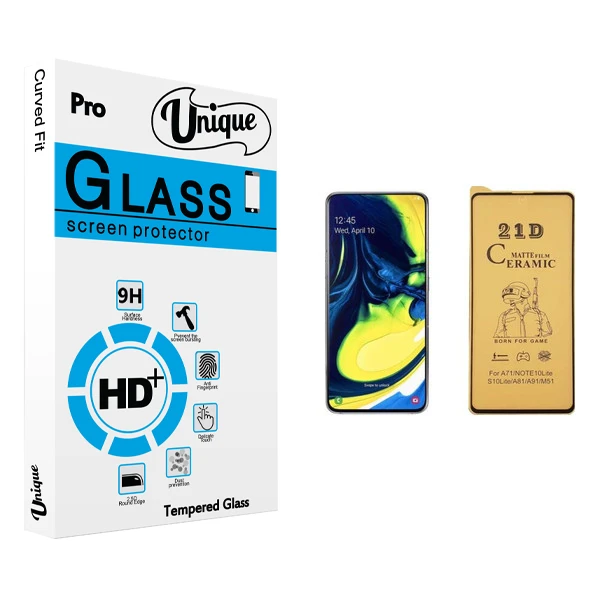 محافظ صفحه نمایش سرامیکی يونيک مدل +Clear مناسب برای گوشی موبایل سامسونگ Galaxy A81