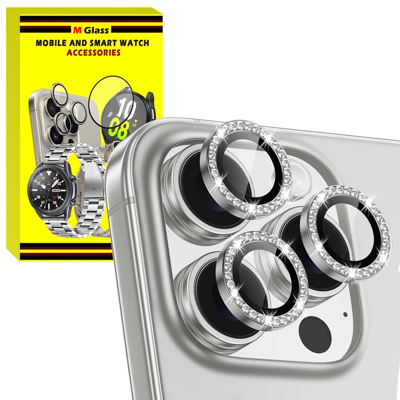 محافظ لنز دوربین فلزی ام‌گلس مدل RNG Diamond MG مناسب برای گوشی موبایل اپل iPhone 14 Pro