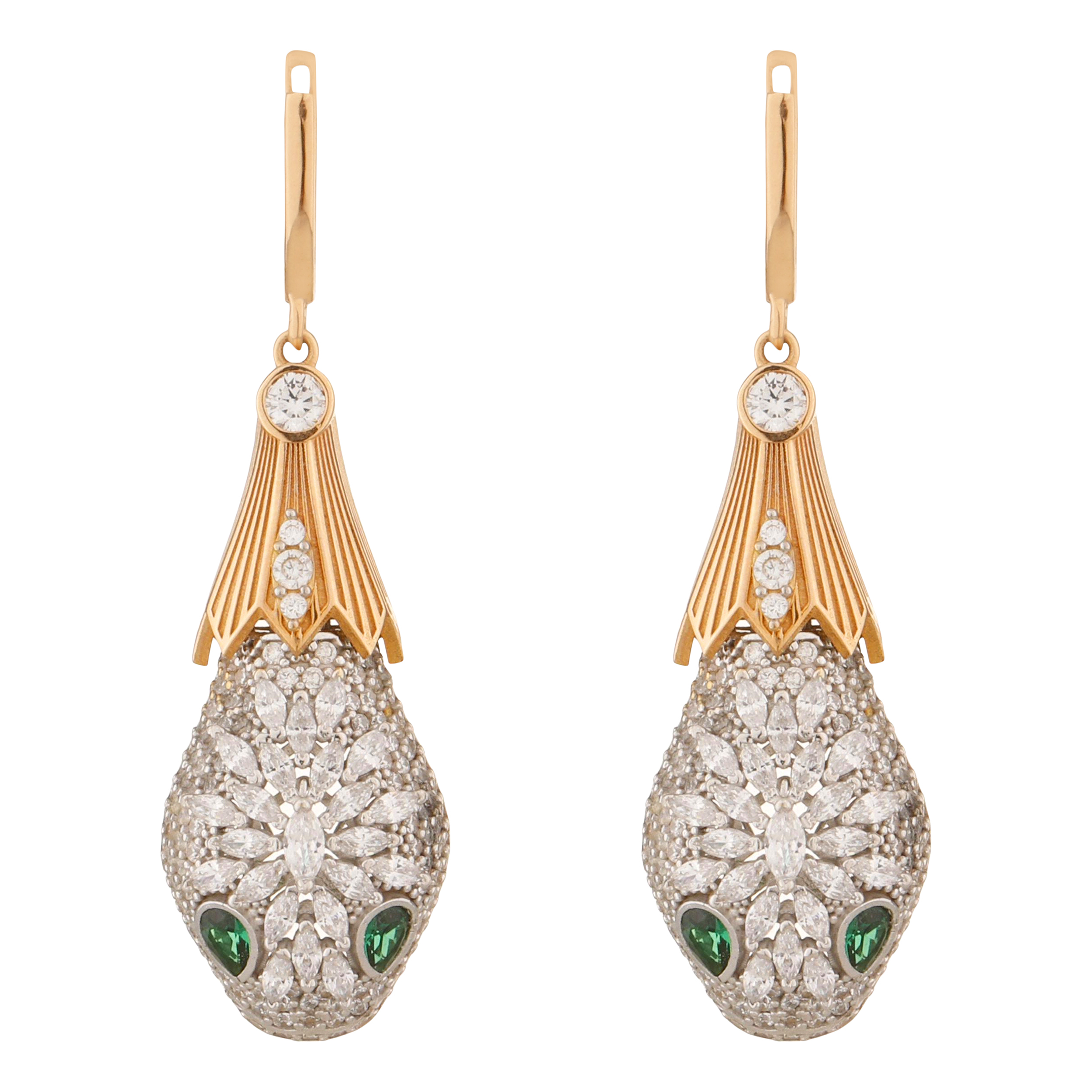 گوشواره طلا 18 عیار زنانه صلاحی گلد مدل 14424