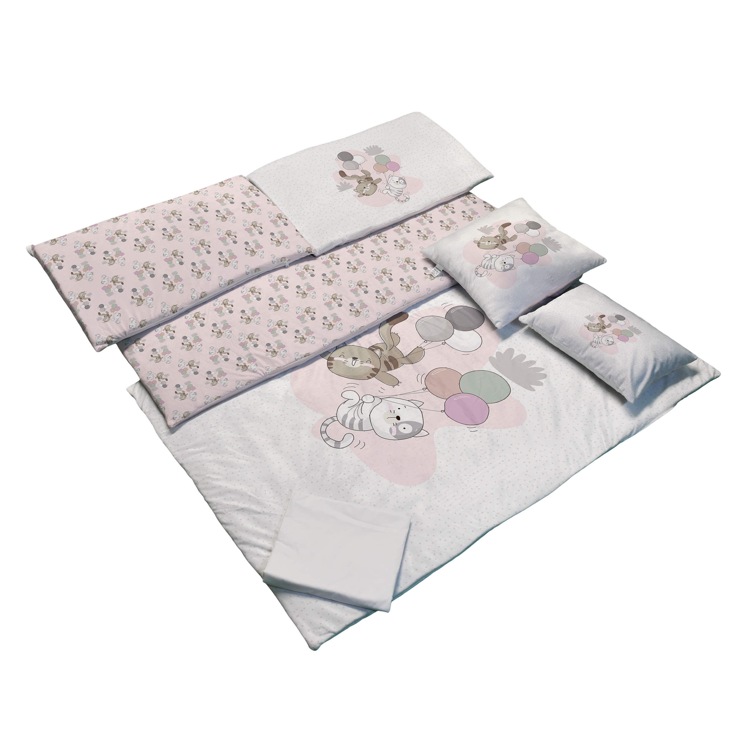 سرویس روتختی 7 تکه کودک مامزکیوتی مدل گربه بادکنکی SK92