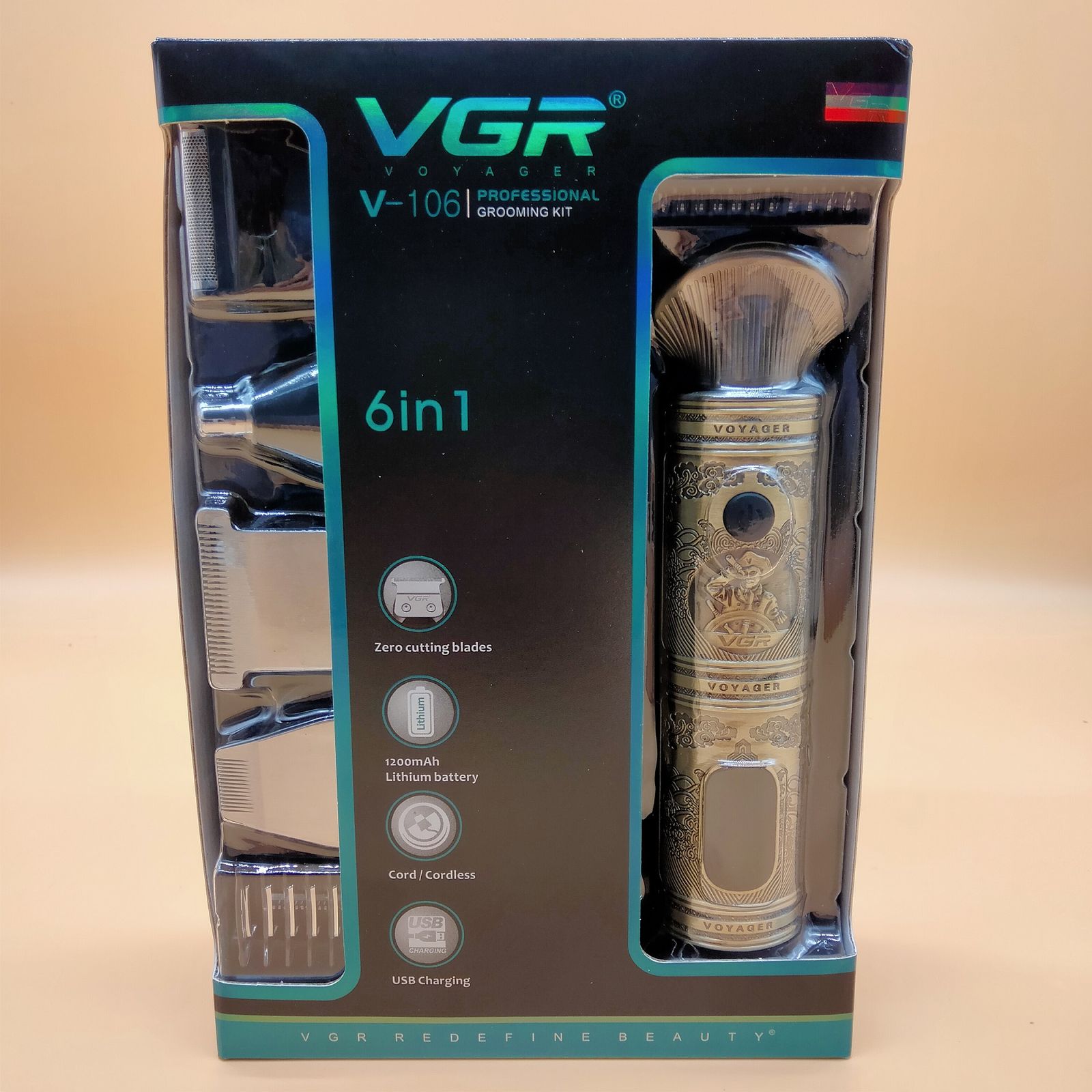 ماشین اصلاح موی سر و صورت وی جی ار مدل 6 کاره کد v-106 -  - 3