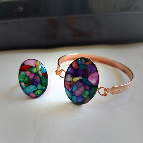 نیم ست زنانه مدل بیضی کد JW466