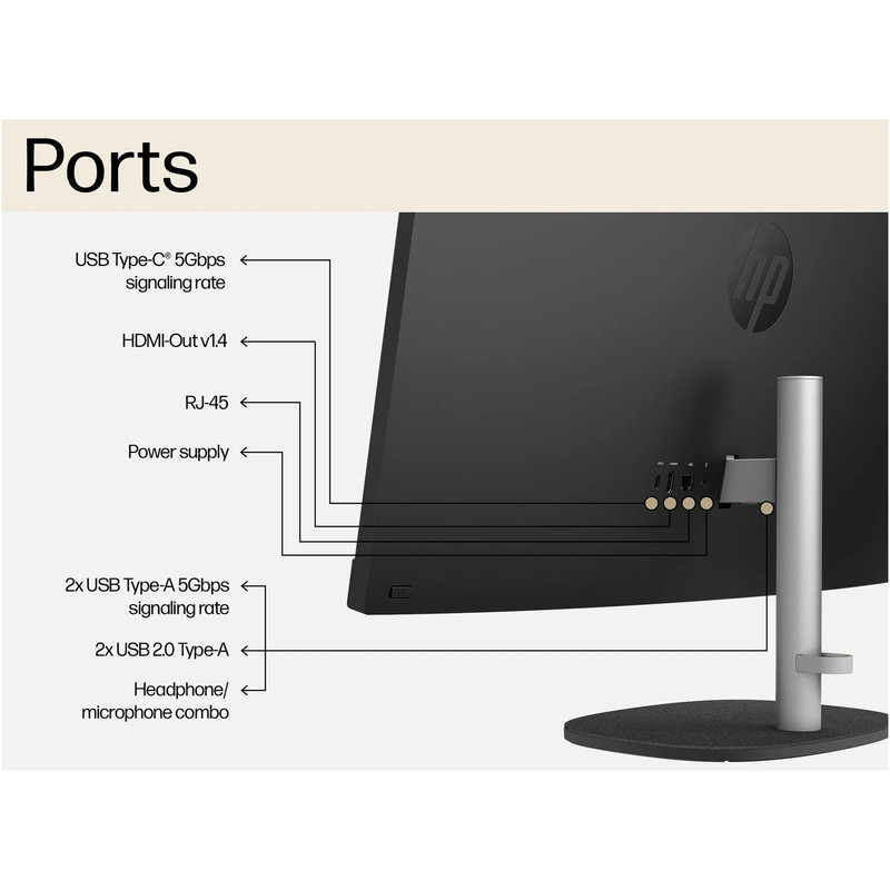 کامپیوتر همه کاره 27 اینچ اچ‌ پی مدل 27 CR0155nh-i7 1355U 8GB 512SSD UHD Touch