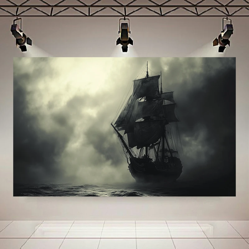 پوستر طرح مخمل دراماتیک کشتی مدل دریای تاریک کد AR305181