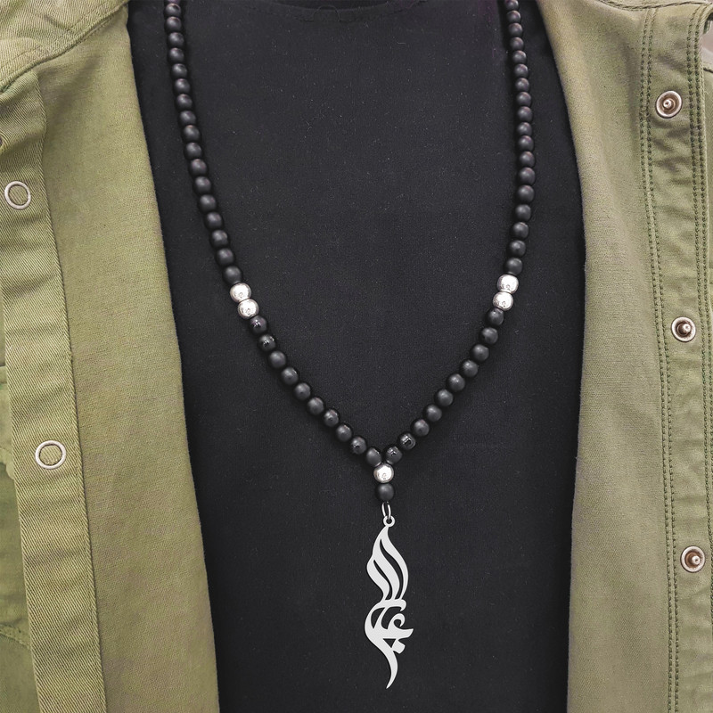 گردنبند نقره مردانه ترمه ۱ مدل عابد کد ma 1038 گردنبند نقره مردانه ترمه ۱ مدل عابد کد ma 1038