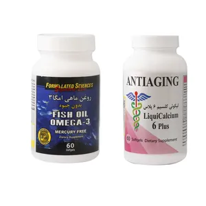 سافت ژل روغن ماهی امگا 3 فاقد جیوه فرمولیتد ساینسز بسته 60 عددی به همراه سافت ژل لیکوئی کلسیم 6...