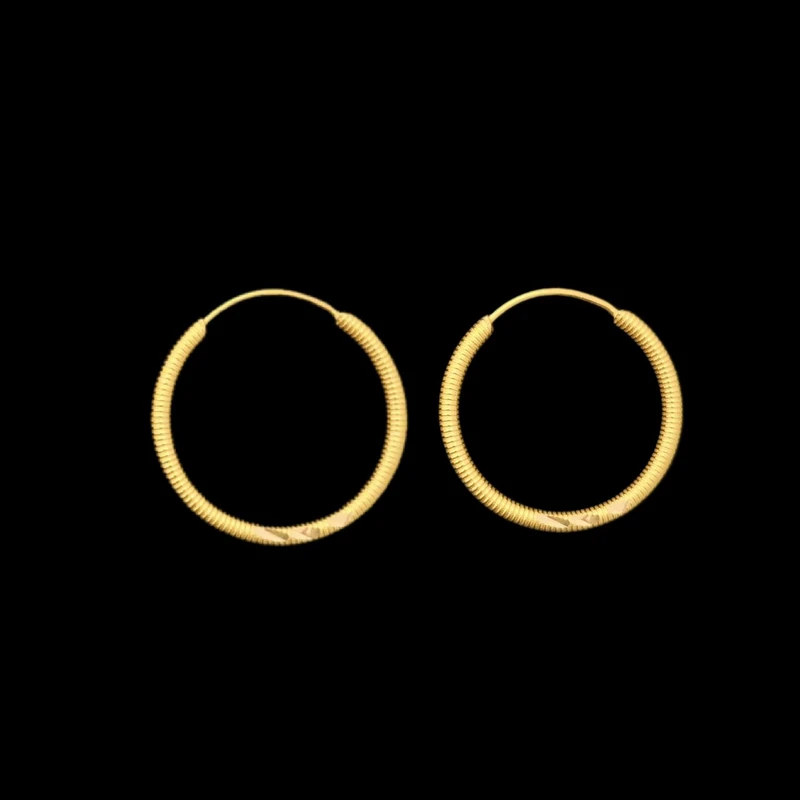 گوشواره حلقه ای طلا 18 عیار زنانه طلا و شمش برلیان کد 06