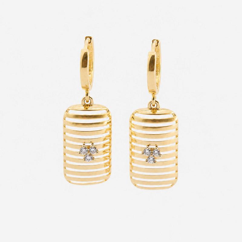 گوشواره حلقه‌ای طلا 18 عیار زنانه مایا ماهک مدل هرموس ME1293 - 2