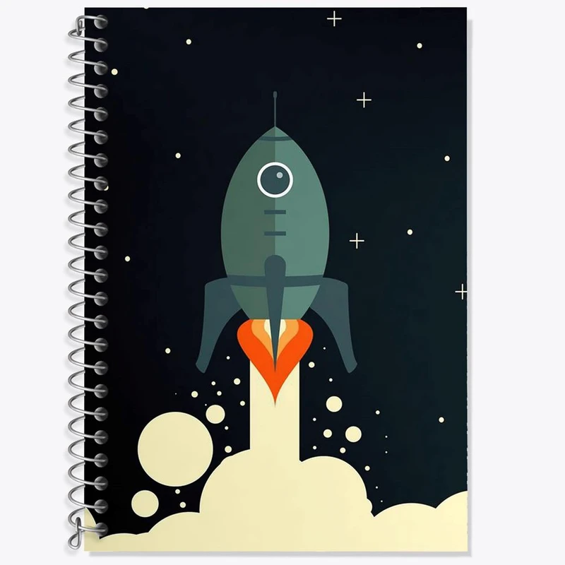 دفتر زبان 50 برگ خندالو مدل سه خط طرح فضایی کد 25139