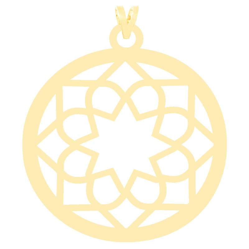 آویز گردنبند طلا 18 عیار زنانه الن نار طرح نقش اسليمي مدل N3757