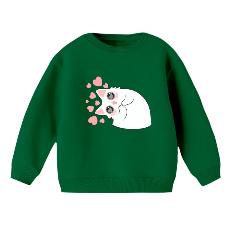 سویشرت بچگانه مدل گربه قلبی 