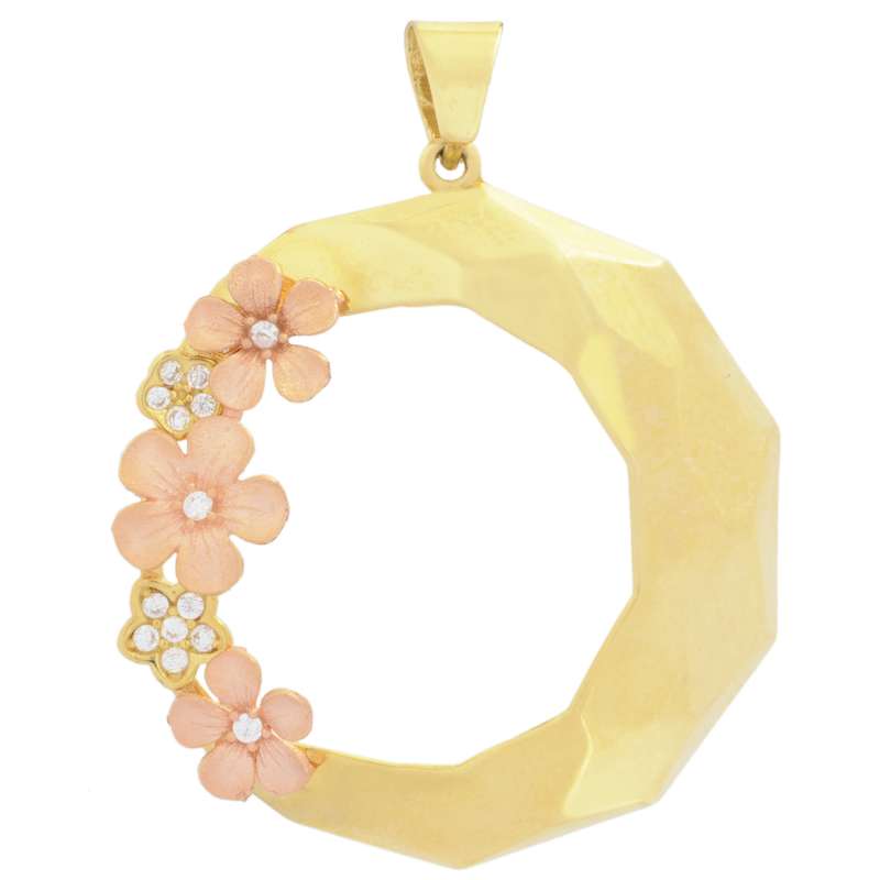 آویز گردنبند طلا 18 عیار زنانه طلای مستجابی مدل ورسای گل کد 05