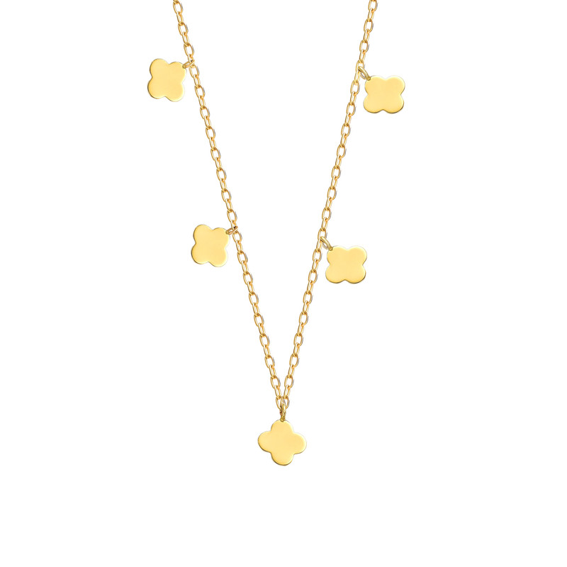 گردنبند طلا 18 عیار زنانه ماوی گالری مدل آویز ونکلیف پر رز