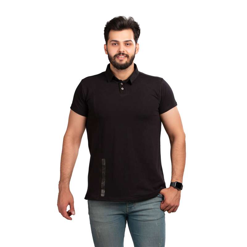 پولوشرت آستین کوتاه مردانه برساد مدل E108 رنگ مشکی