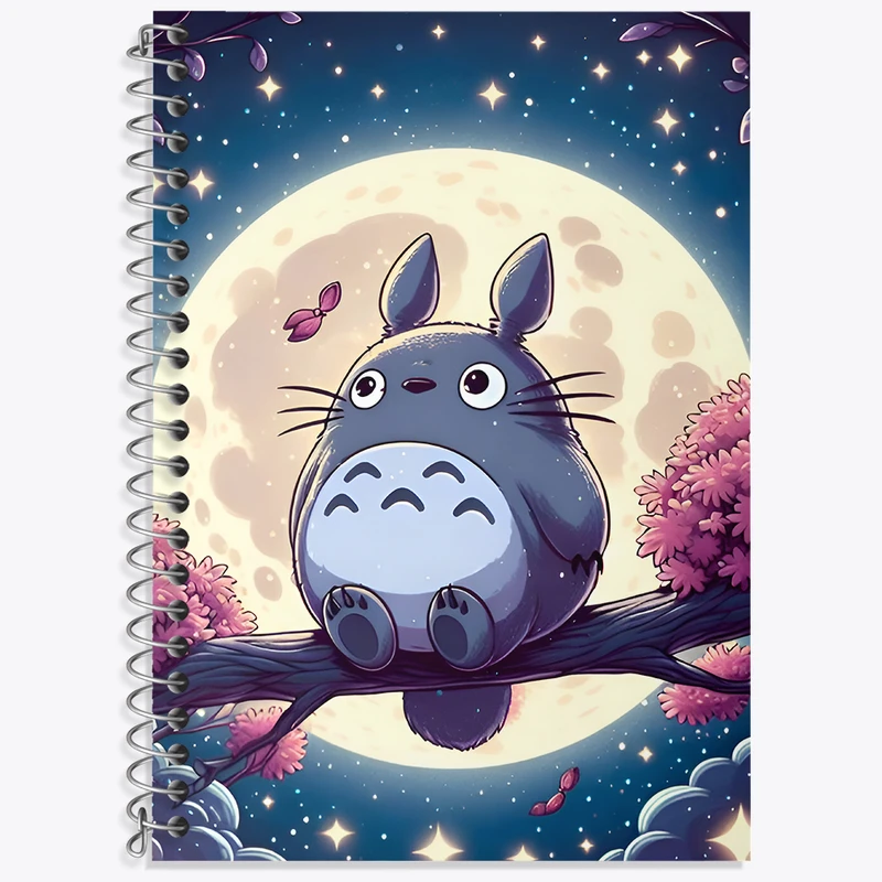 دفتر زبان 50 برگ خندالو مدل سه خط طرح انیمه توتورو (Totoro)  کد N4739