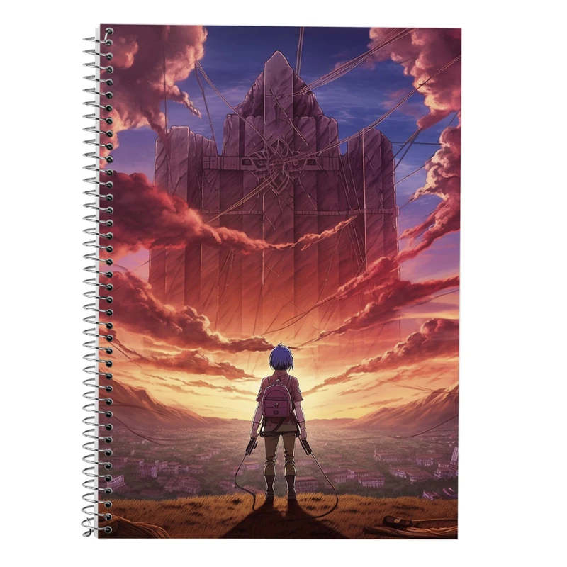 دفتر زبان 50 برگ مدوپد مدل سه خط طرح Attack on Titan کد DF10373