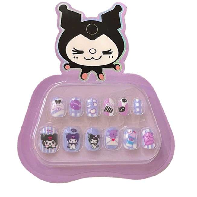 ناخن مصنوعی کودک مدل کرومی بسته 12 عددی