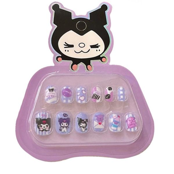 ناخن مصنوعی کودک مدل کرومی بسته 12 عددی