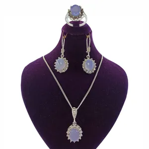 نیم ست نقره زنانه سلین کالا مدل عقیق کبود ce-k114