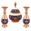 ست 3 تکه گلدان و شکلات خوری مسی مدل پرداز کد st18