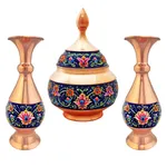 ست 3 تکه گلدان و شکلات خوری مسی مدل پرداز کد st18