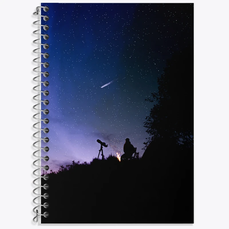 دفتر زبان 50 برگ خندالو مدل دو خط طرح آسمان شب کد F1126