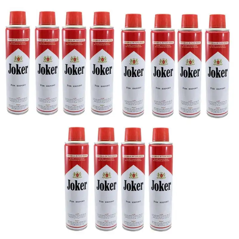 گاز فندک طرح جوکر مدل J.G حجم 300 میلی لیتر بسته 12 عددی