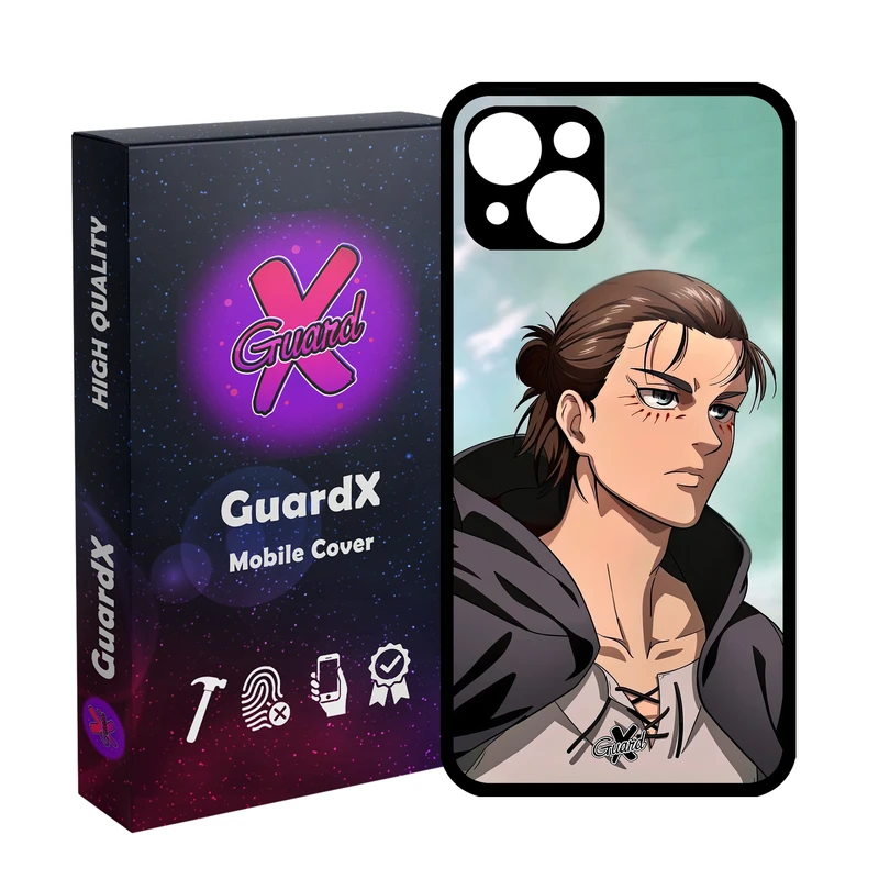 کاور گارد ایکس طرح Eren Yeager Anime مدل Glass10626 مناسب برای گوشی موبایل اپل iPhone 13