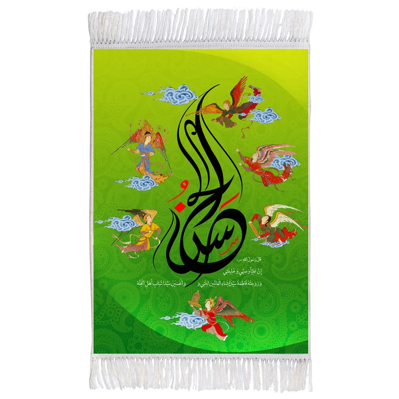 فرش ماشینی دیوارکوب اطلس آبی مدل حسن کد T4539