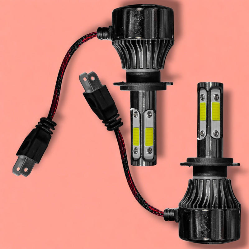 هدلایت نور پایین چراغ جلو خودرو تک حالته فورس مدل ۴ طرفه یخی کد CUB پایه H7 مناسب برای پراید ۱۱۱ و پراید ۱۳۲ بسته ۲ عددی