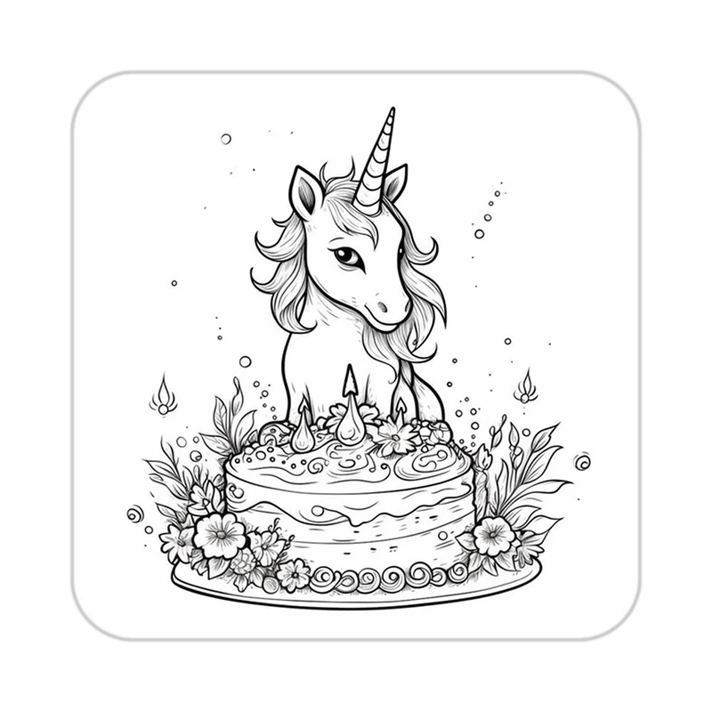 زیر لیوانی کاکتی طرح اسب تک شاخ و یونیکورن مدل mp29399