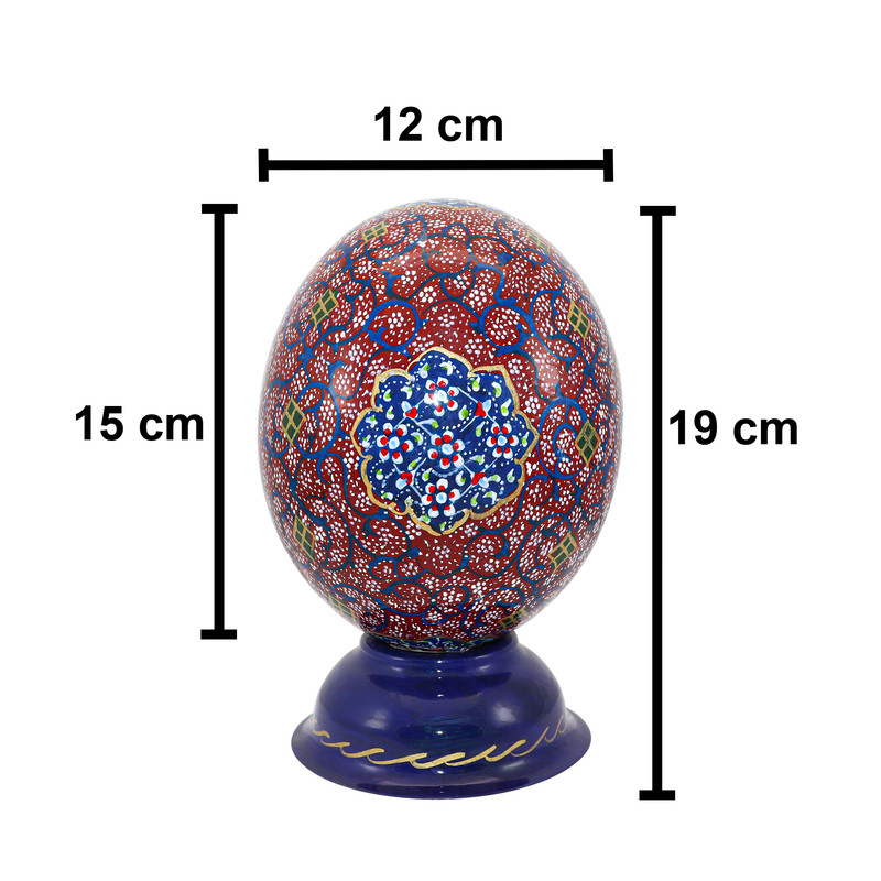 تخم شترمرغ تزیینی طرح تذهیب کد 1512Crimson تخم شترمرغ تزیینی طرح تذهیب کد 1512Crimson