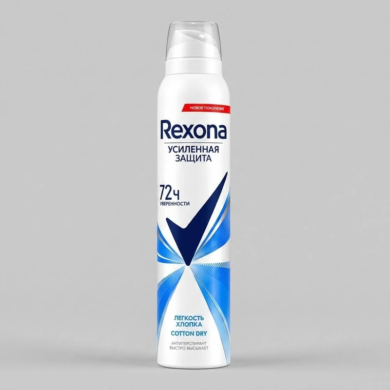 اسپری ضدتعریق زنانه رکسونا مدل Dry Cotton حجم 200 میلی‌لیتر