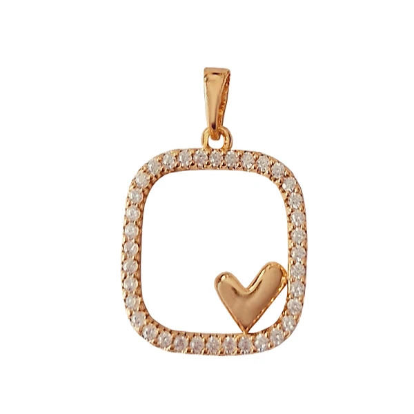 آویز گردنبند زنانه ژوپینگ مدل مربع و قلب